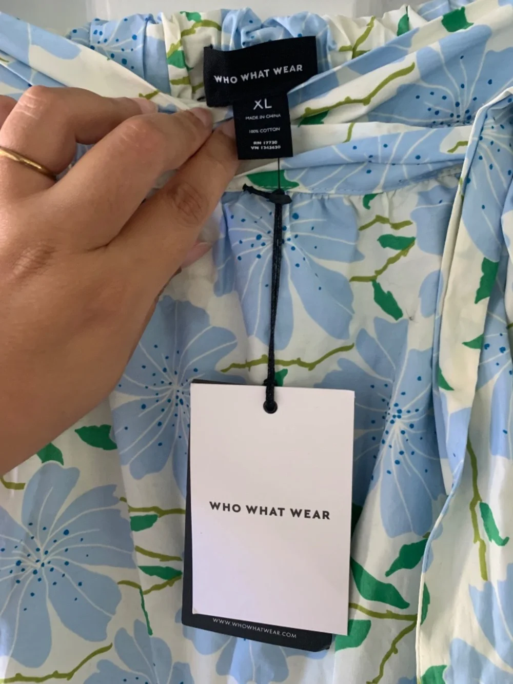 NWT Who What Wear x Target Romantic Tiered Maxi Wrap Skirt Blue Cream Floral XL - Picture 6 of 9